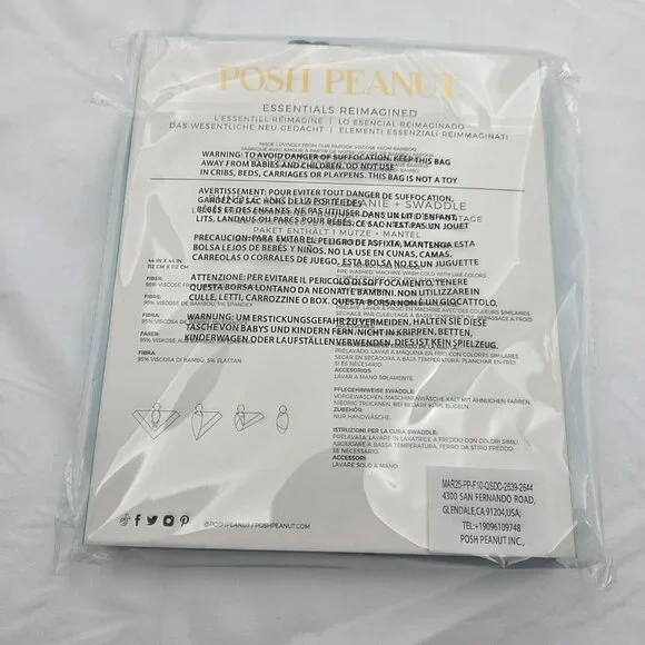 NWT Posh Peanut Hollywood BABY Swaddle & Beanie Set - OS - Picture 5 of 5